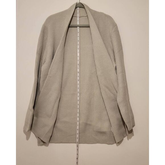 Men's Cardigan Shawl Collar Long Sleeve Sweater Size Medium Gray - Picture 3 of 10